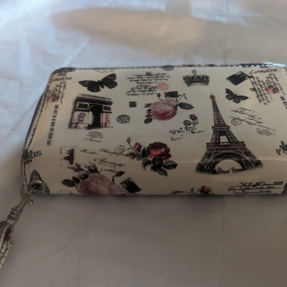 Paris London Butterfly Rose Wallet - Picture 2 of 10